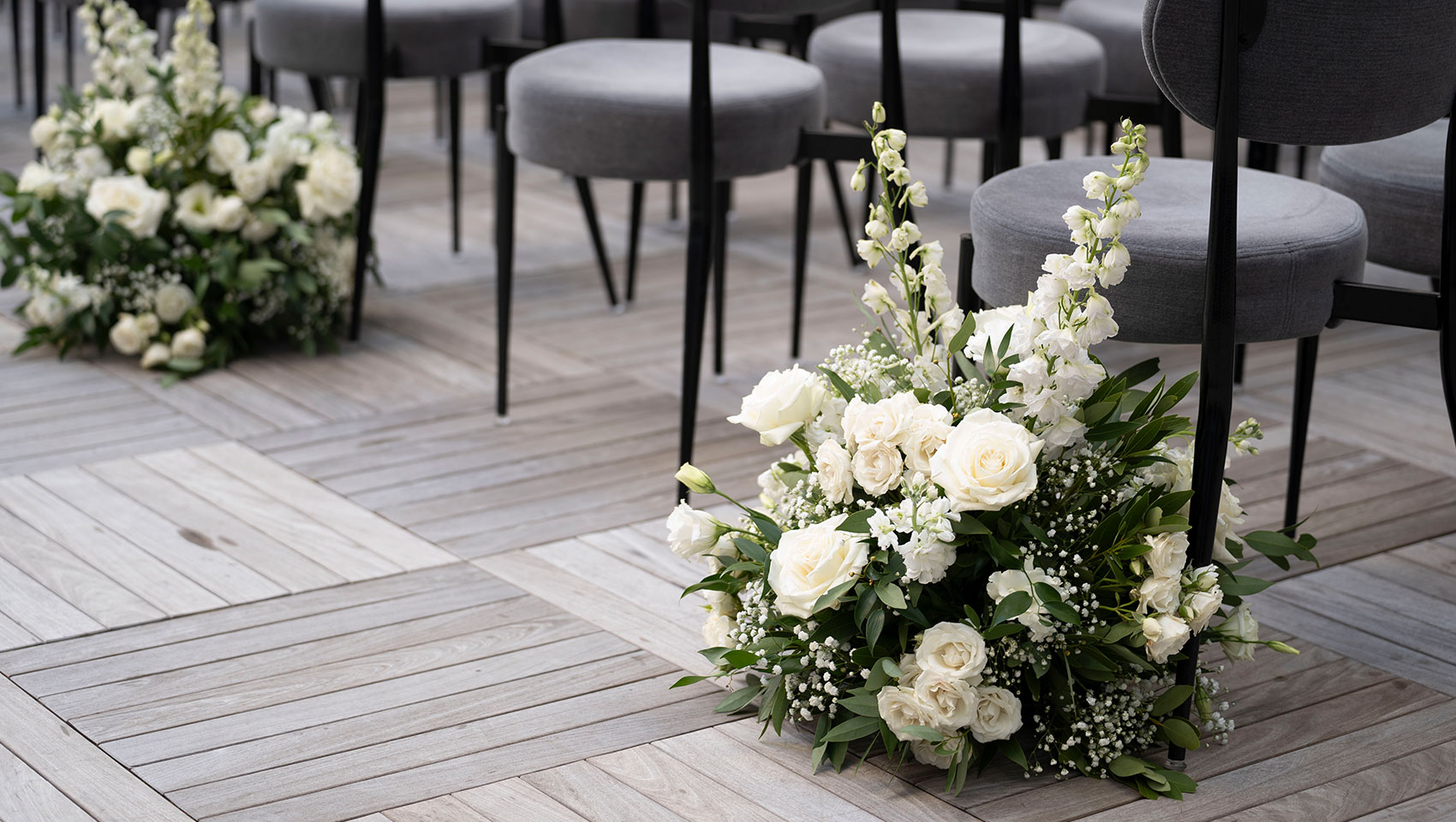 Ceremony Chairs & Florals on King Terrace