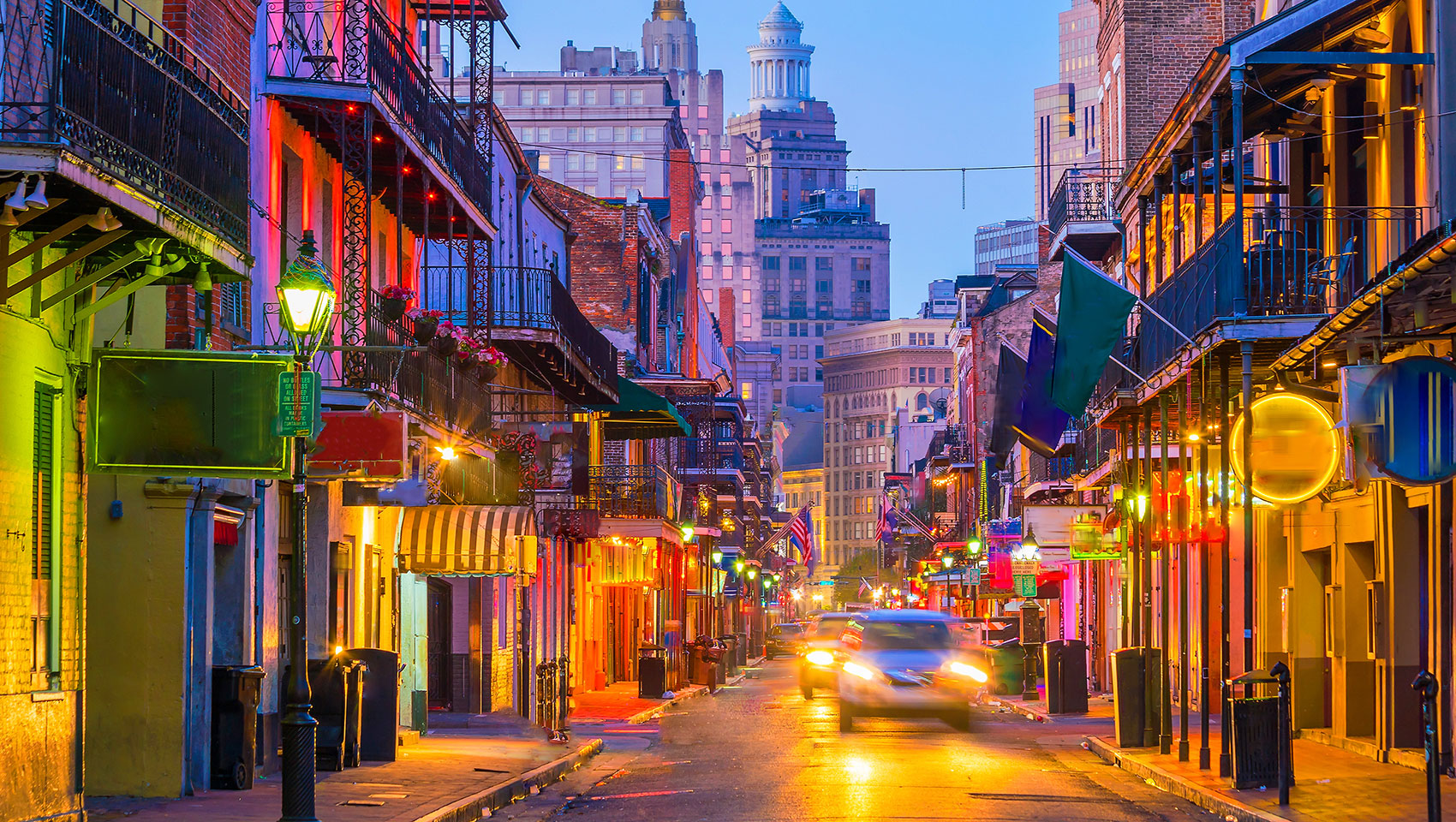 New Orleans street at dusk