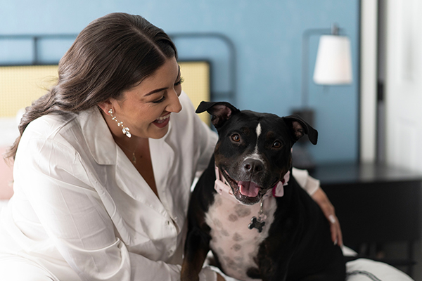 Nicole with Sadie the dog