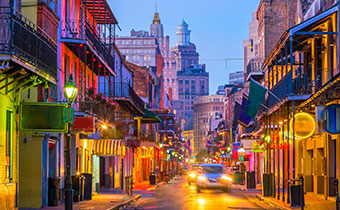 bright and colorful streets of New Orleans